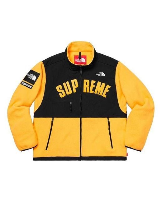 Supreme Ss19 X The North Face Arc Logo Denali Fleece Jacket in Yellow for  Men | Lyst