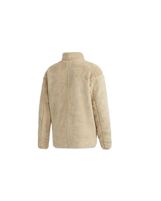 Adidas Natural Solid Color Casual Sports Stay Warm Stand Collar Jacket for men