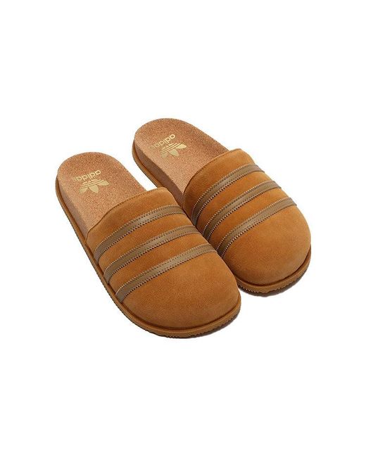 Adidas Brown Adimule Lea Slide 'Light' for men