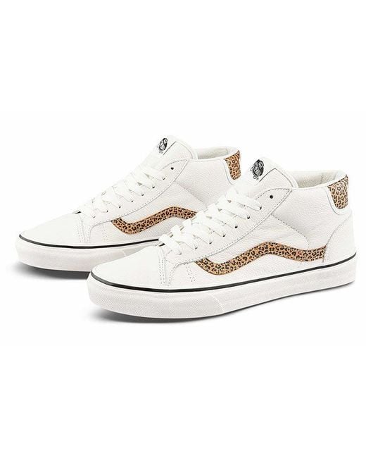 Vans White General Mid Skool Skate Shoes for men