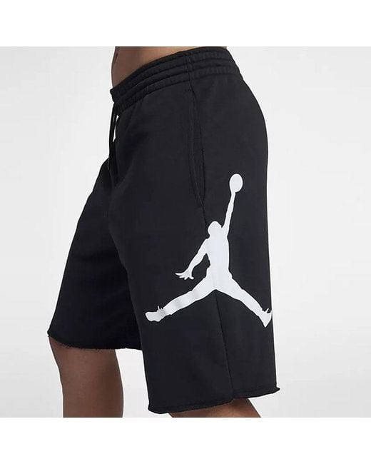 Nike Black Jumpman Logo Printing Knit Loose Shorts for men