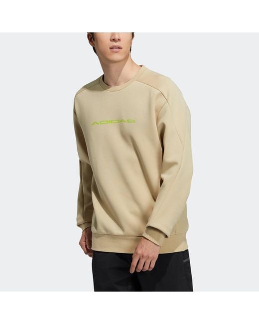 Adidas Natural Th Eng Sweat Logo Printing Casual Sports Pullover for men