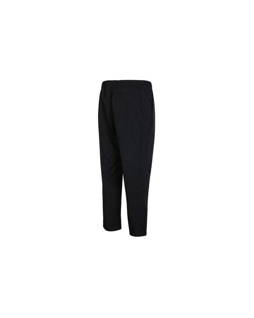 Adidas Black Wj Pnt Solid Color Logo Elastic Woven Sports Pants/Trousers/Joggers for men