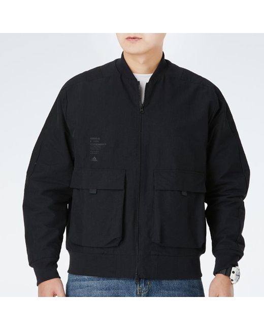 Adidas Blue Th Jkt Bomb Fleece Lined Stay Warm Casual Sports Jacket for men
