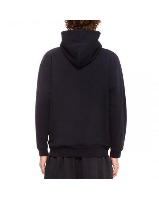 Balenciaga Blue Logo Embroidered Hoodie for men