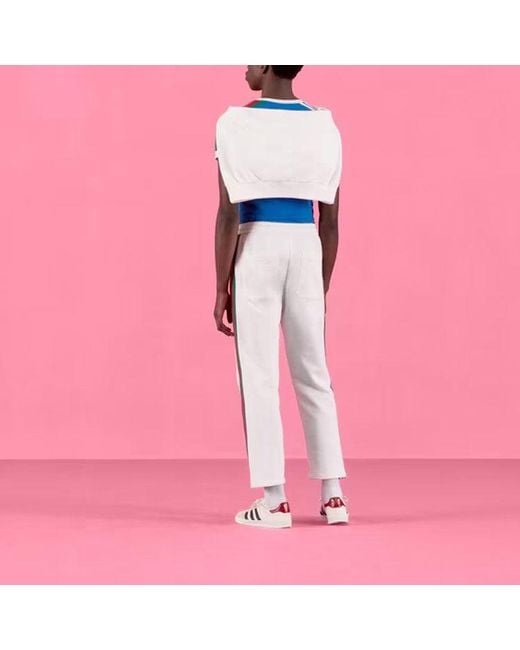 Gucci Blue X Adidas Trefoil Print T-Shirt