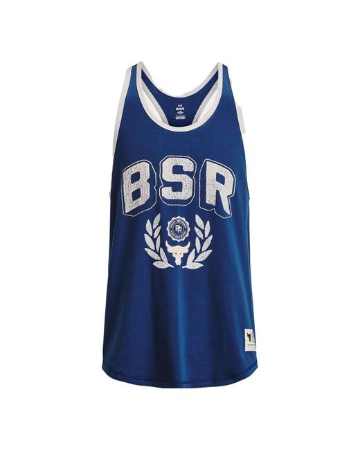 Under Armour Blue Project Rock Bsr Tank Top for men