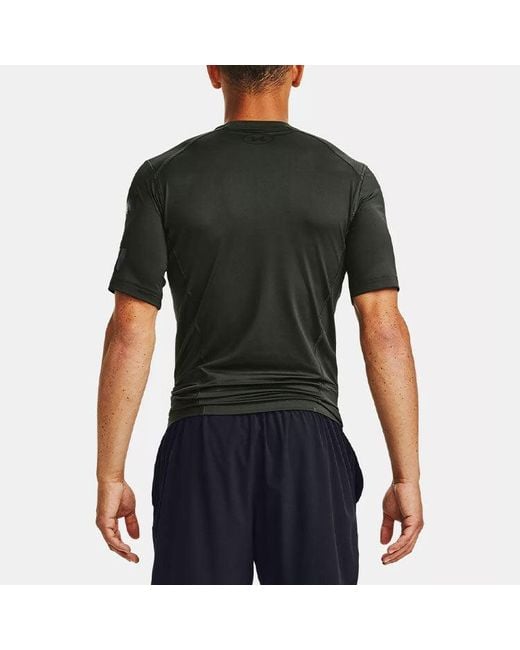 Under Armour Black Casual Breathable Round Neck Tight Sports Short Sleeve for men