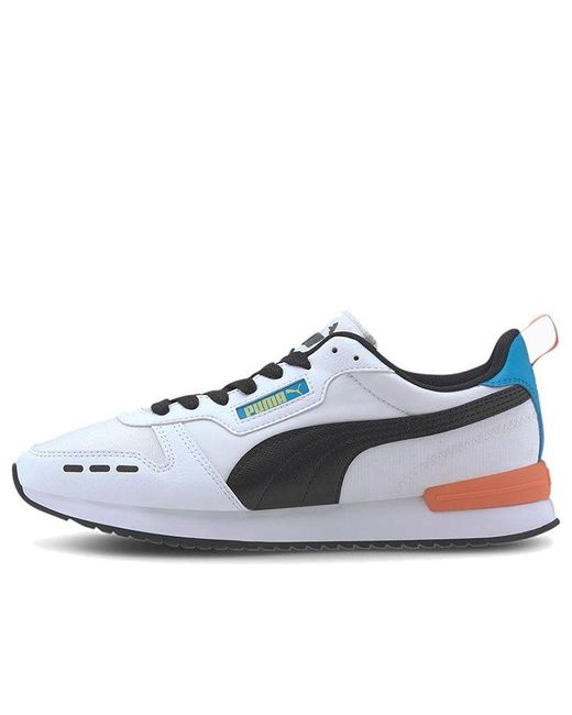 PUMA White R78 Neon Low Running Shoes for men