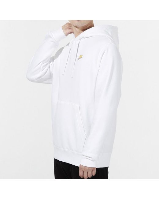 Nike White Sportswear Keep It Clean Casual Sports Pullover Fleece Lined for men