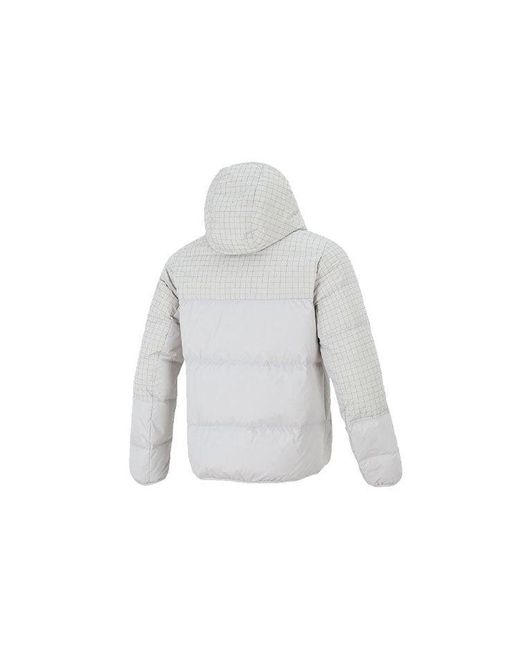 Nike Gray Plaid Splicing Sports Stay Warm Hooded Down Jacket for men