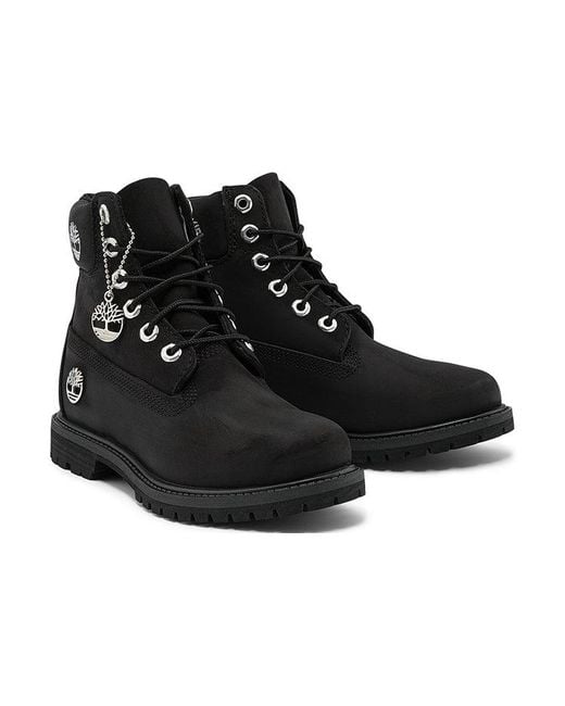 Timberland Black (Wmns) 6 Inch Premium Waterproof Boots Nubuck With Logo'