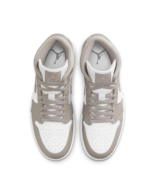 Nike White 1 Mid 'College Linen' for men