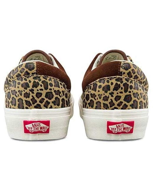 Vans Metallic Era Low Top Retro Skate Shoes Leopard Print for men