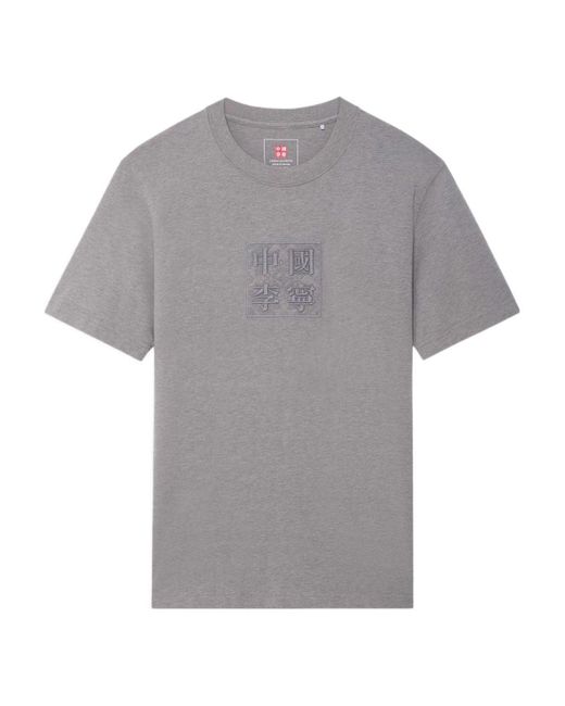 Li-ning Gray Embroidered Graphic T-shirt for men