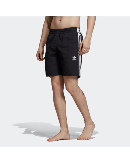 Adidas Blue Originals 3-Stripes Swim Sports Causual Ventilate Stripe Short Pant for men