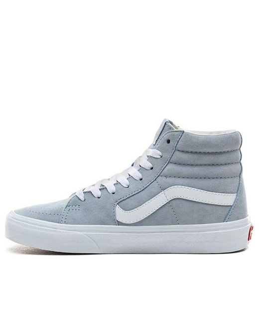Vans Blue Pig Suede Sk8-Hi Skate High Sneakers Shoes Light for men