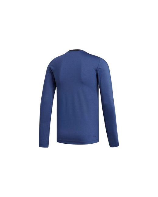 Adidas Blue Ask2 Prm Tee Ls Training Sports Slim Fit Round Neck Long Sleeves T-Shirt for men