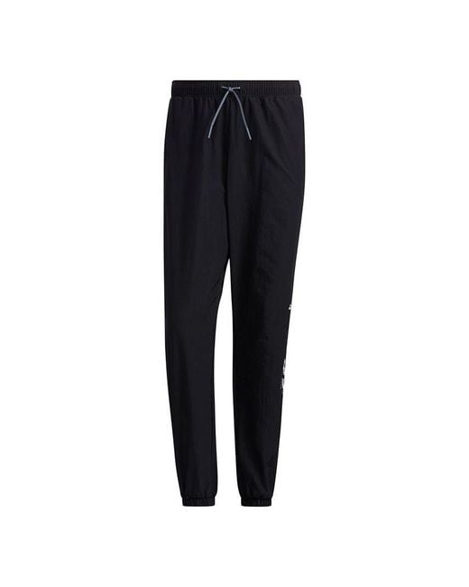 Adidas Black M Wrd Wov Pnt Contrasting Colors Loose Woven Sports Pants for men