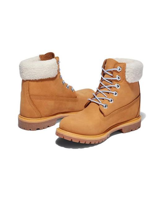 Timberland Brown (Wmns) Premium Inch Waterproof Boot 'Wheat Nubuck And'