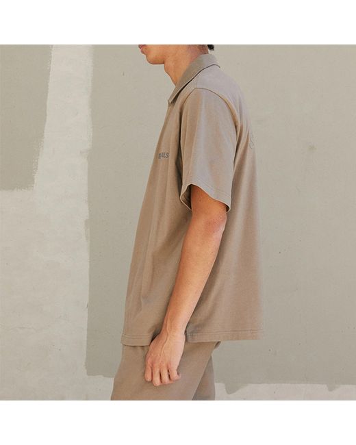 Fear Of God Brown Fw21 Logo Polo Shirt 'Harvest' for men
