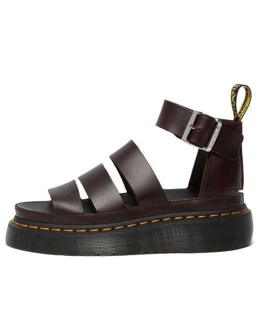 Dr. Martens Black (Wmns) Clarissa Ii Atlas Quad Leather Platform Sandals 'Oxblood'