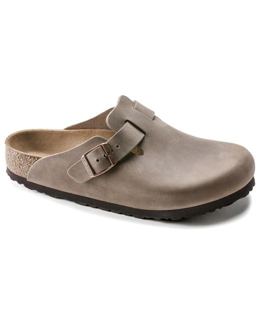 Birkenstock Brown Boston Regular 'Oiled Leather Tobacco' for men