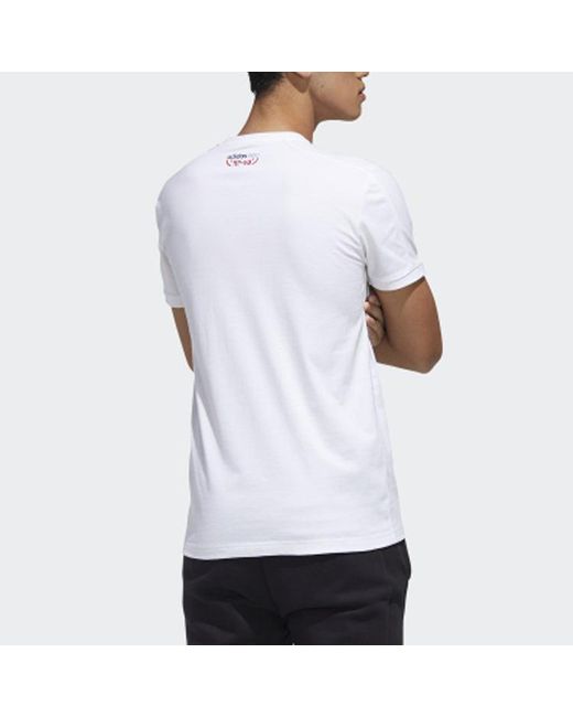 Adidas White Neo Gk Tee4 Round Neck T-Shirt for men