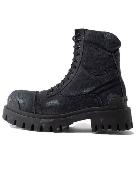 Balenciaga Black (Wmns) Combat Strike 20Mm Boots 'Washed Cotton'