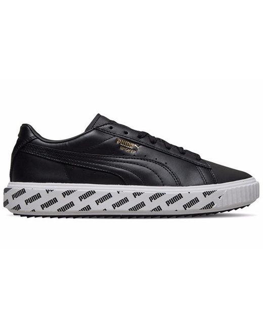 PUMA Black Breaker Retro Low Top Casual Skate Shoes for men