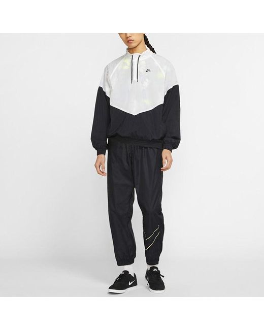 Nike Gray Sb Skateboard Splicing Half Zipper Long Sleeves Pullover Skateboard Sports Jacket for men