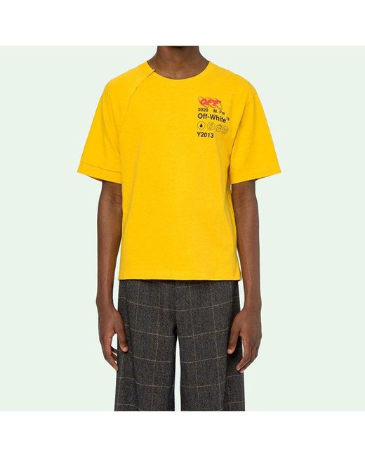 Off-White c/o Virgil Abloh Yellow Fw19 Industrial Y013 Recon Short-Sleeve Tee for men
