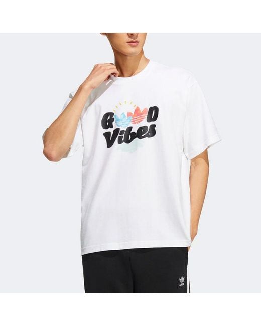 Adidas White Originals Ss22 Y2K Tee 1 Alphabet Logo Casual Sports Short Sleeve for men
