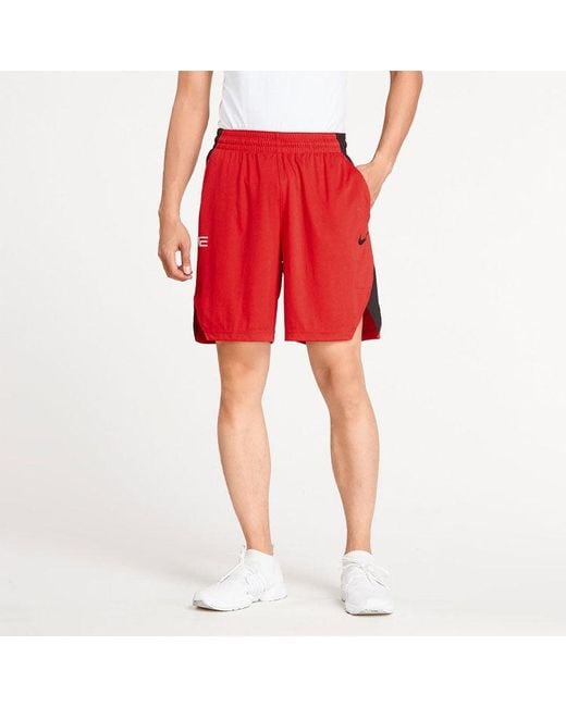 Nike Red Basketball Training Sports Quick-Dry Splicing Short Pant for men
