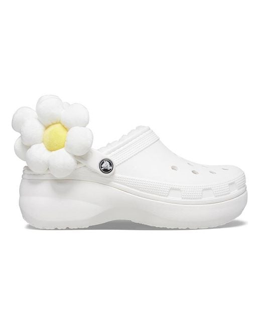 CROCSTM White (Wmns) Classic Flower Clogs