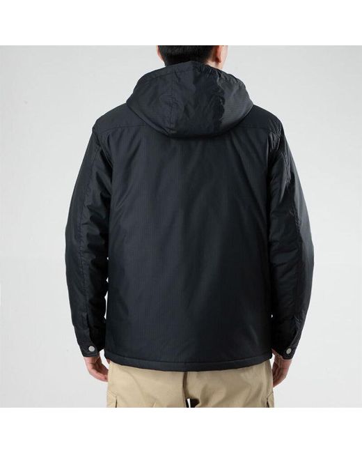 Converse Blue Casual Sports Cargo Hooded Long Sleeves Padded Jacket