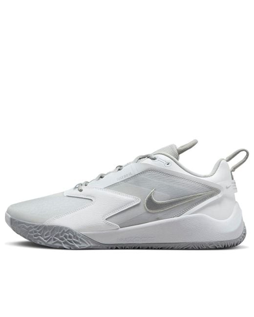 Nike White Hyperace 3 Volleyball Shoes for men