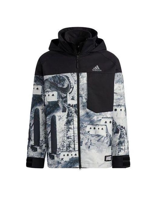 Adidas Black Zipper Stand Collar Hooded 3 for men