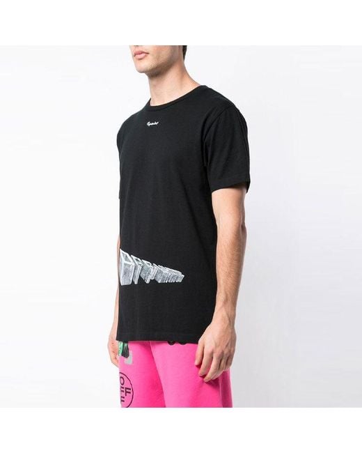 Off-White c/o Virgil Abloh Black 3D Printing Cotton Short Sleeve for men