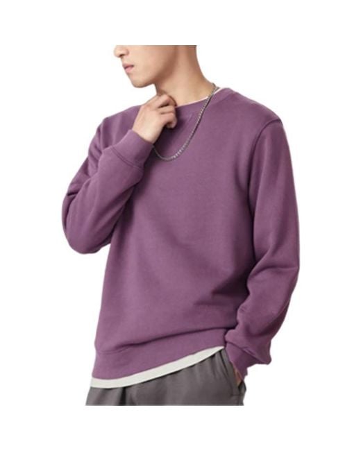 Li-ning Purple Classic Casual Plain Pullover for men