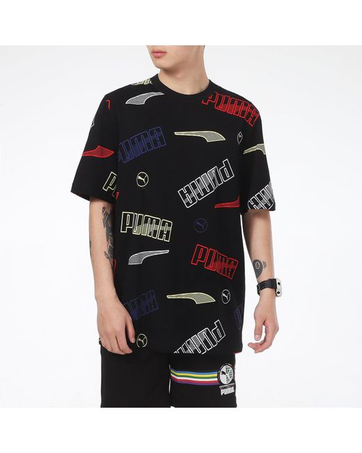 PUMA Black Solid Regular Fit T-Shirt for men