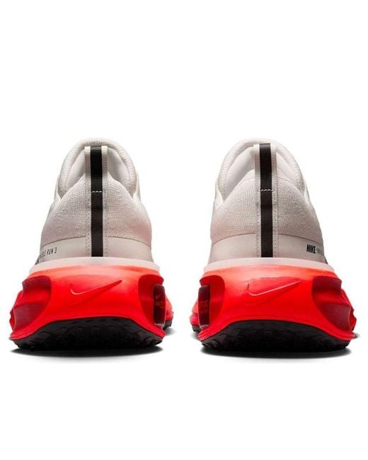 Nike White Zoomx Invincible Run Flyknit 3 'Phantom Bright Crimson' for men