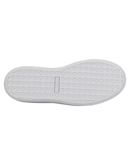PUMA White (Wmns) Basket Platform 'Peppermint'