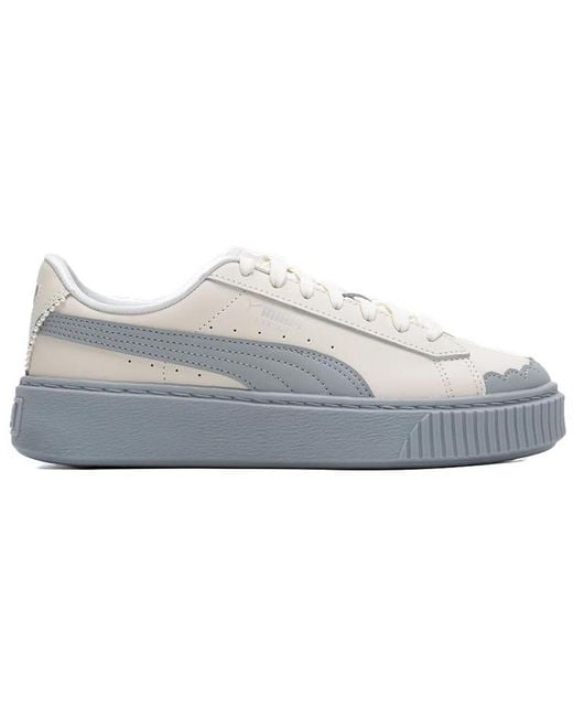 PUMA White (Wmns) Basket Platform Shoes 'Pearl'