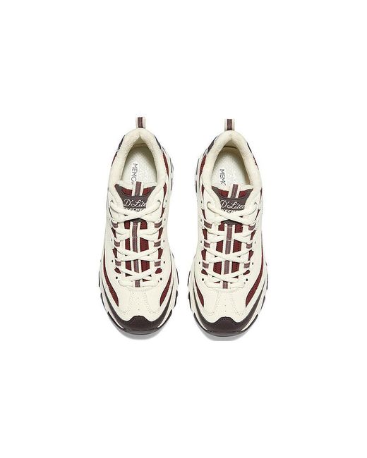 Skechers White (Wmns) D'Lites Zip Along Shoes Burgundy'