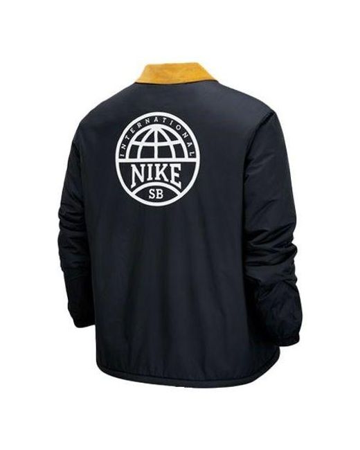 Nike Blue Sb Skateboard Logo Casual Sports Skateboard Lapel Jacket for men