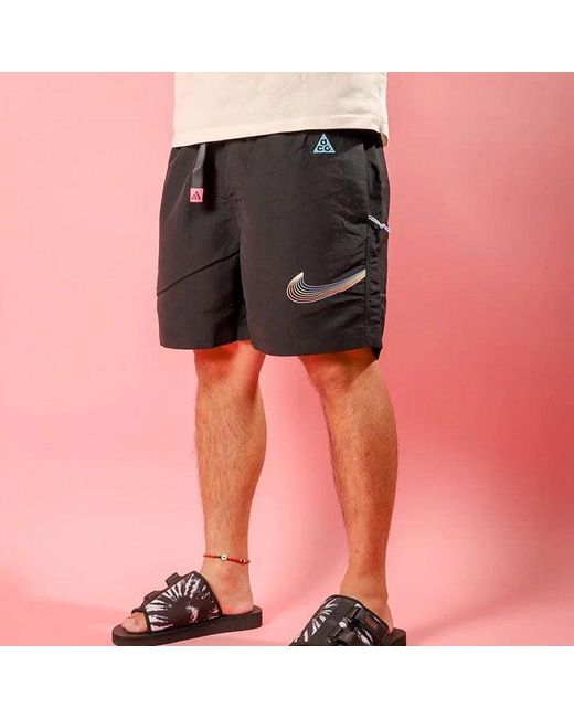Nike Blue Outdoor Functional Waterproof Pocket Logo Athleisure Casual Sports Shorts for men