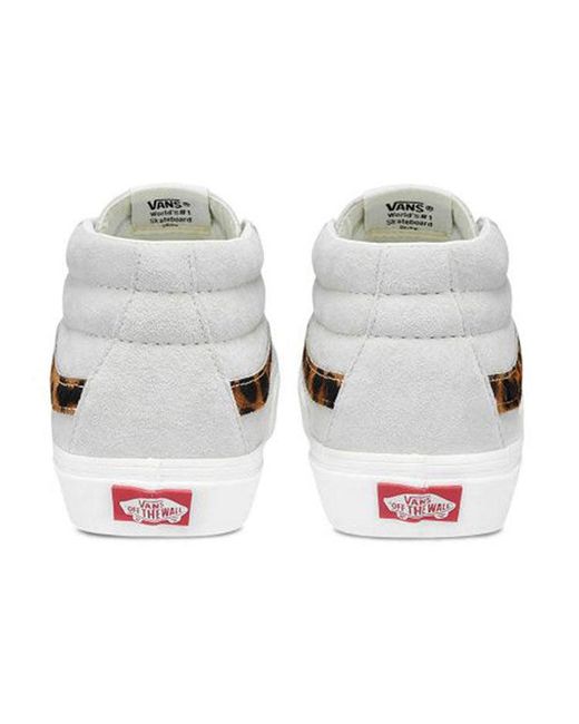 Vans White Sk8-Mid Retro Mid-Top Casual Canvas Shoes for men