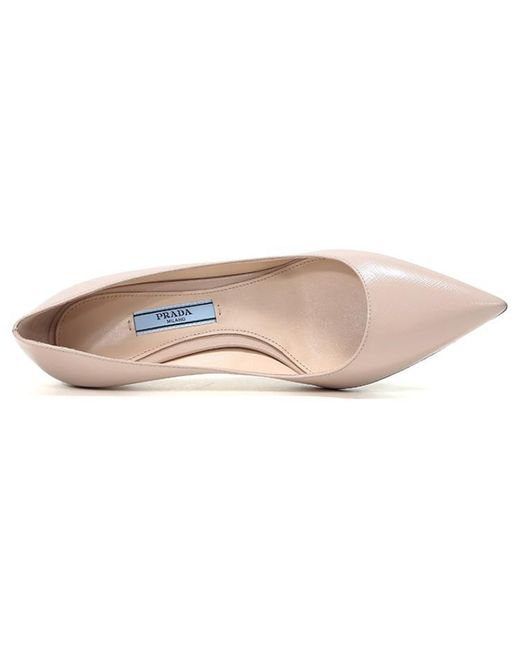 Prada Pink (Wmns) Pointed Saffiano Leather Heels 'Nude'