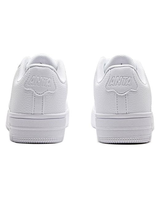 Anta White Skateboarding Series Sneakers 'Triple' for men